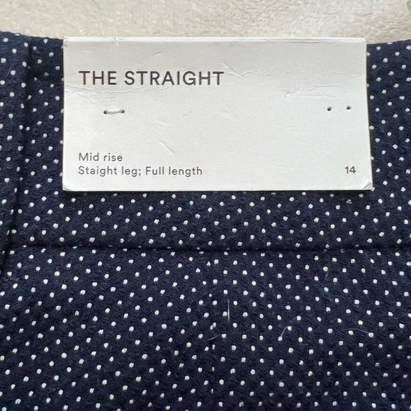 NWT Ann Taylor The Straight Style Pants Blue Poke a Dot size 14 - Picture 6 of 10
